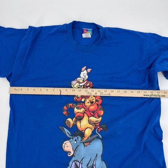 Vintage 80s 90s Winnie The Pooh Eeyore Tigger Piglet Blue‎ T-shirt Single Stitch - Picture 6 of 8